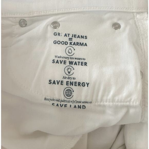 J. Crew Billie Demi Boot Crop Jean Women’s Size 32 Tall White Raw Hem High Waist - Picture 7 of 9